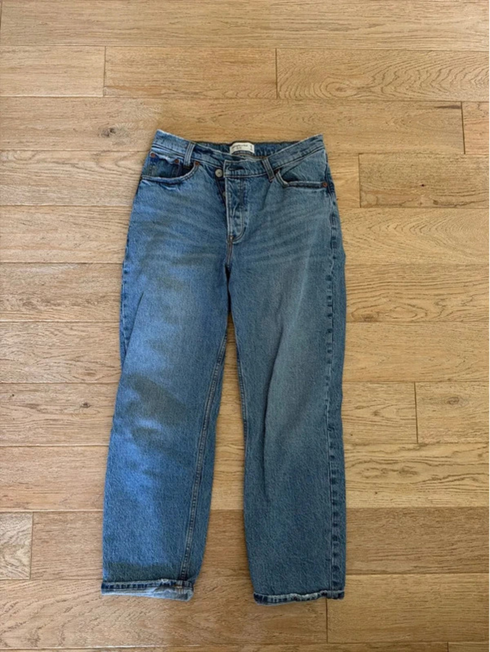 Abercrombie The Dad High Rise Jeans clean 90 minimalist outdoors granola size 27